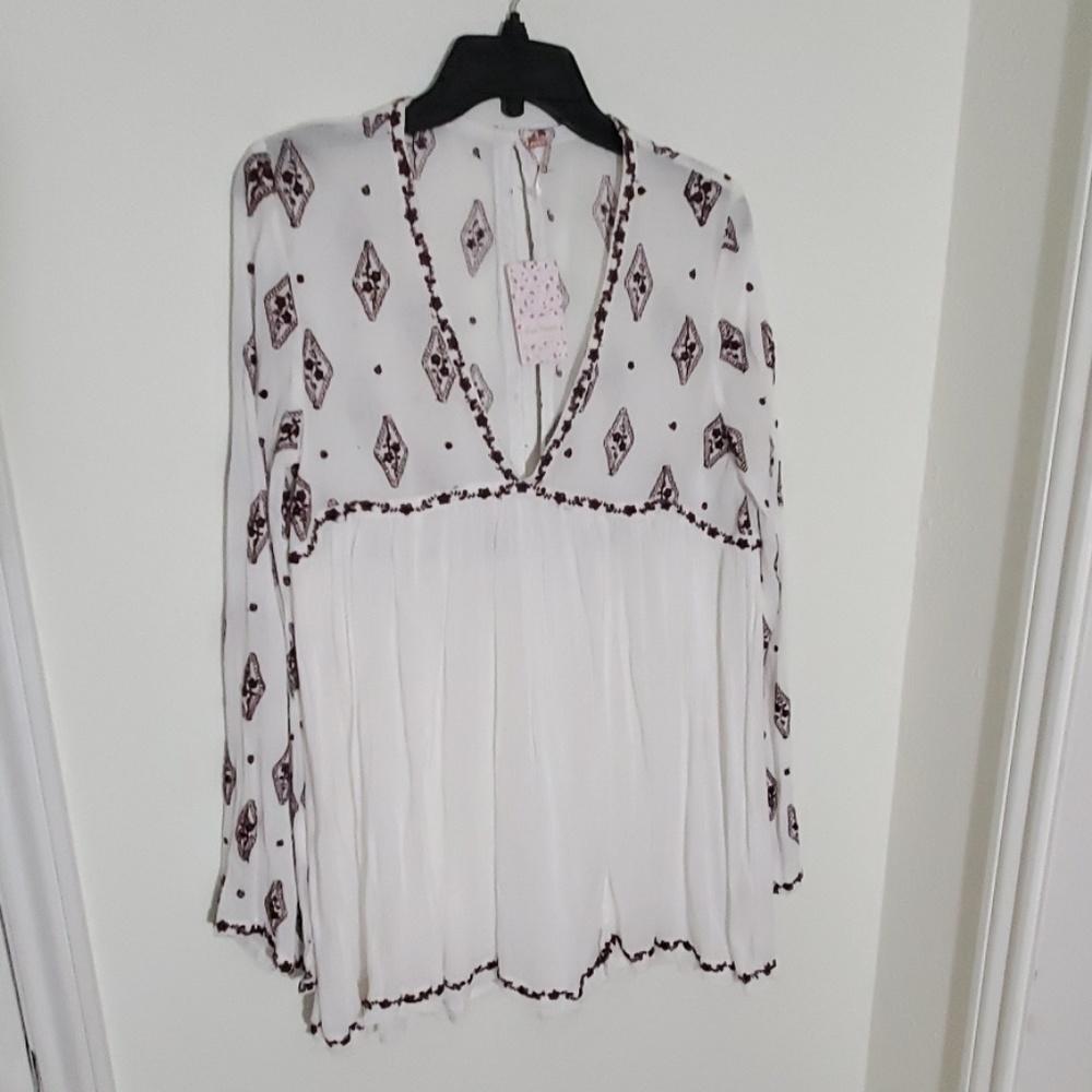 NWT Free People Diamond Embroidered Top - Picture 5 of 7
